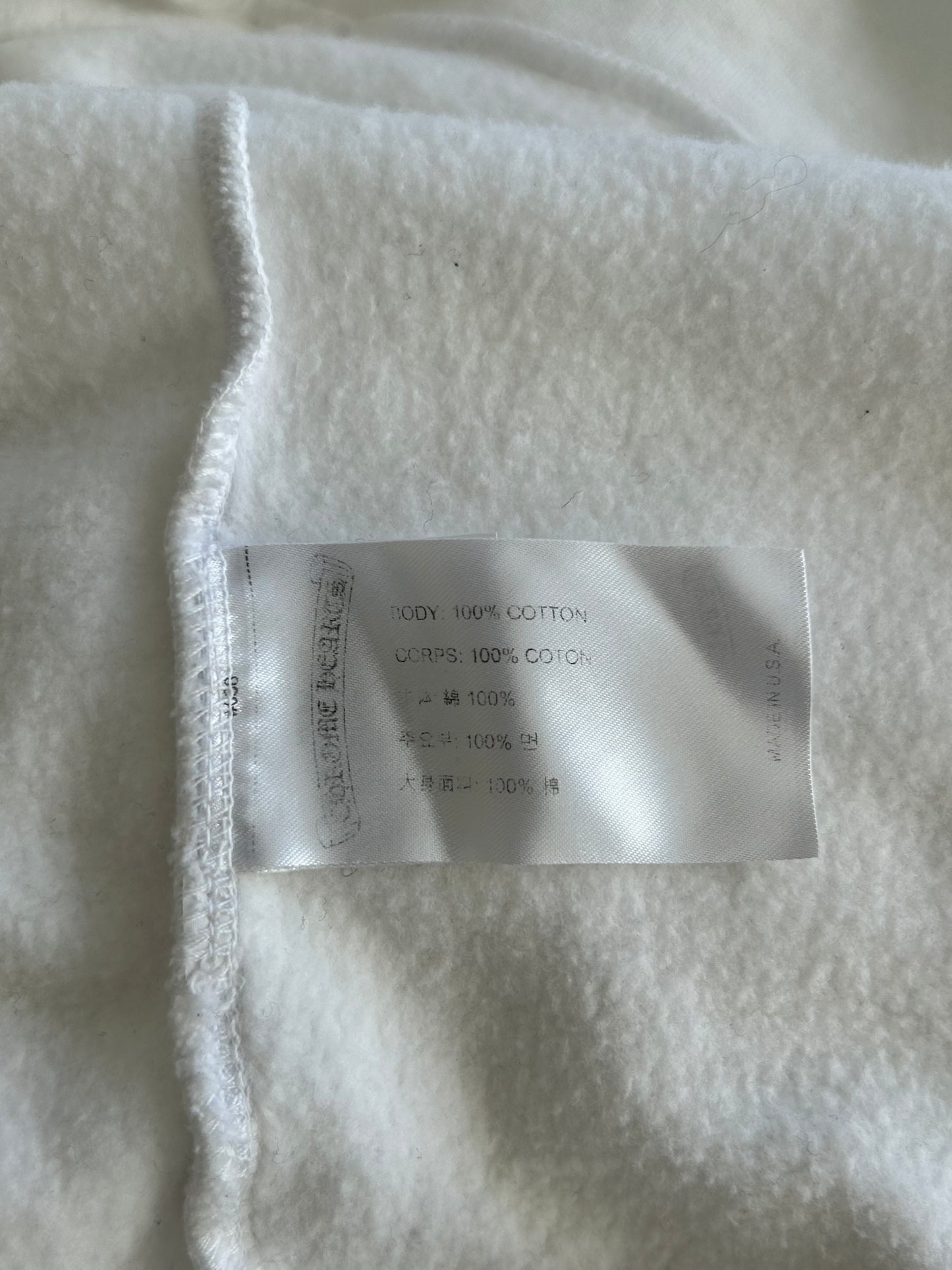 Chrome Hearts White & Black Script Logo Zip Up Hoodie