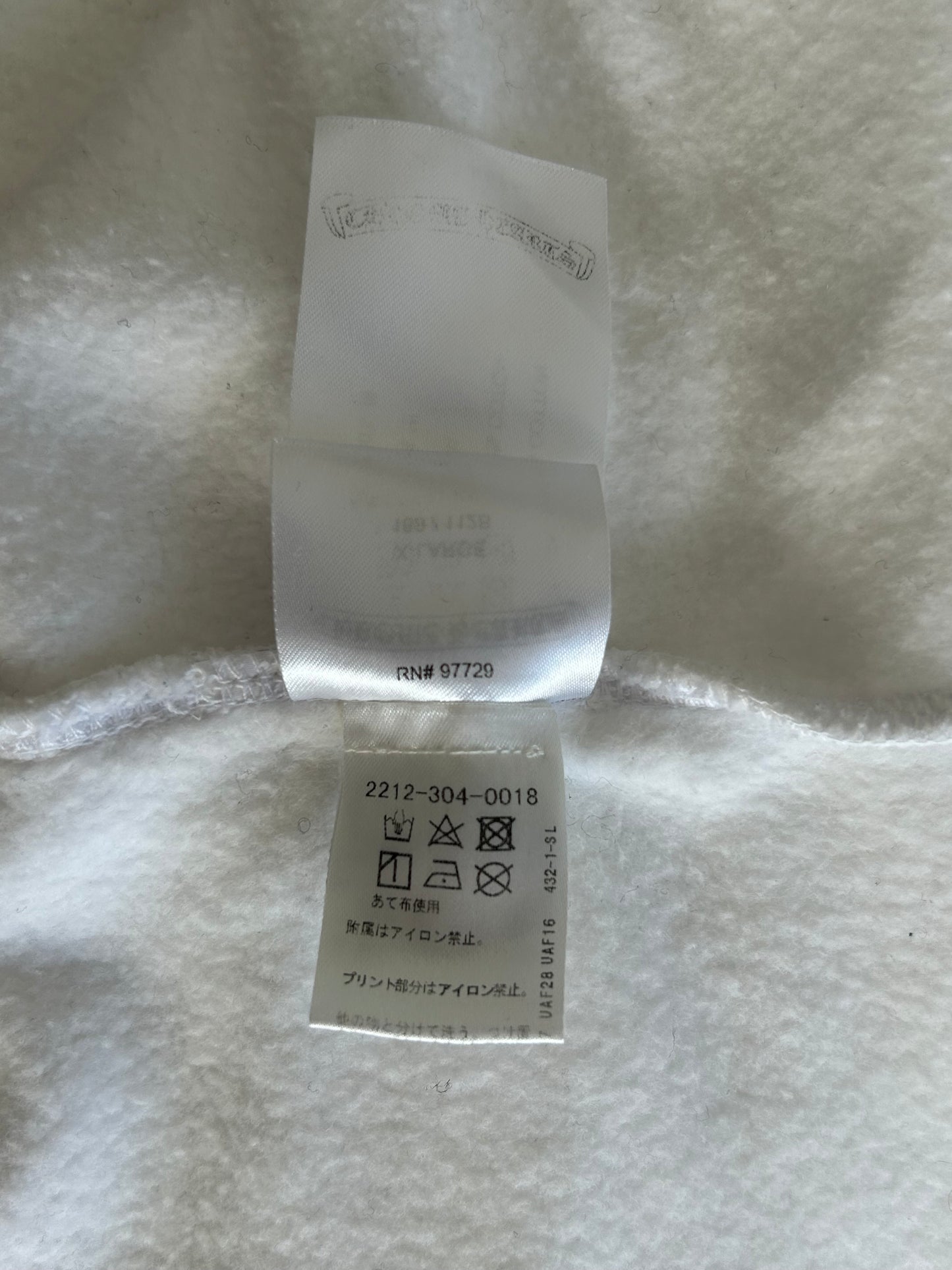 Chrome Hearts White & Black Script Logo Zip Up Hoodie