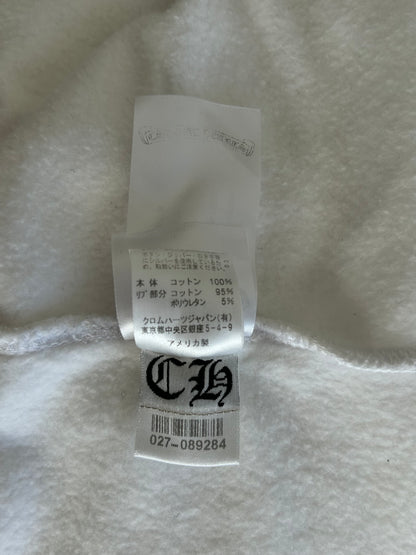 Chrome Hearts White & Black Script Logo Zip Up Hoodie