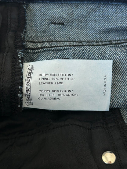 Chrome Hearts Blue & Black Cross Patch Denim Shorts