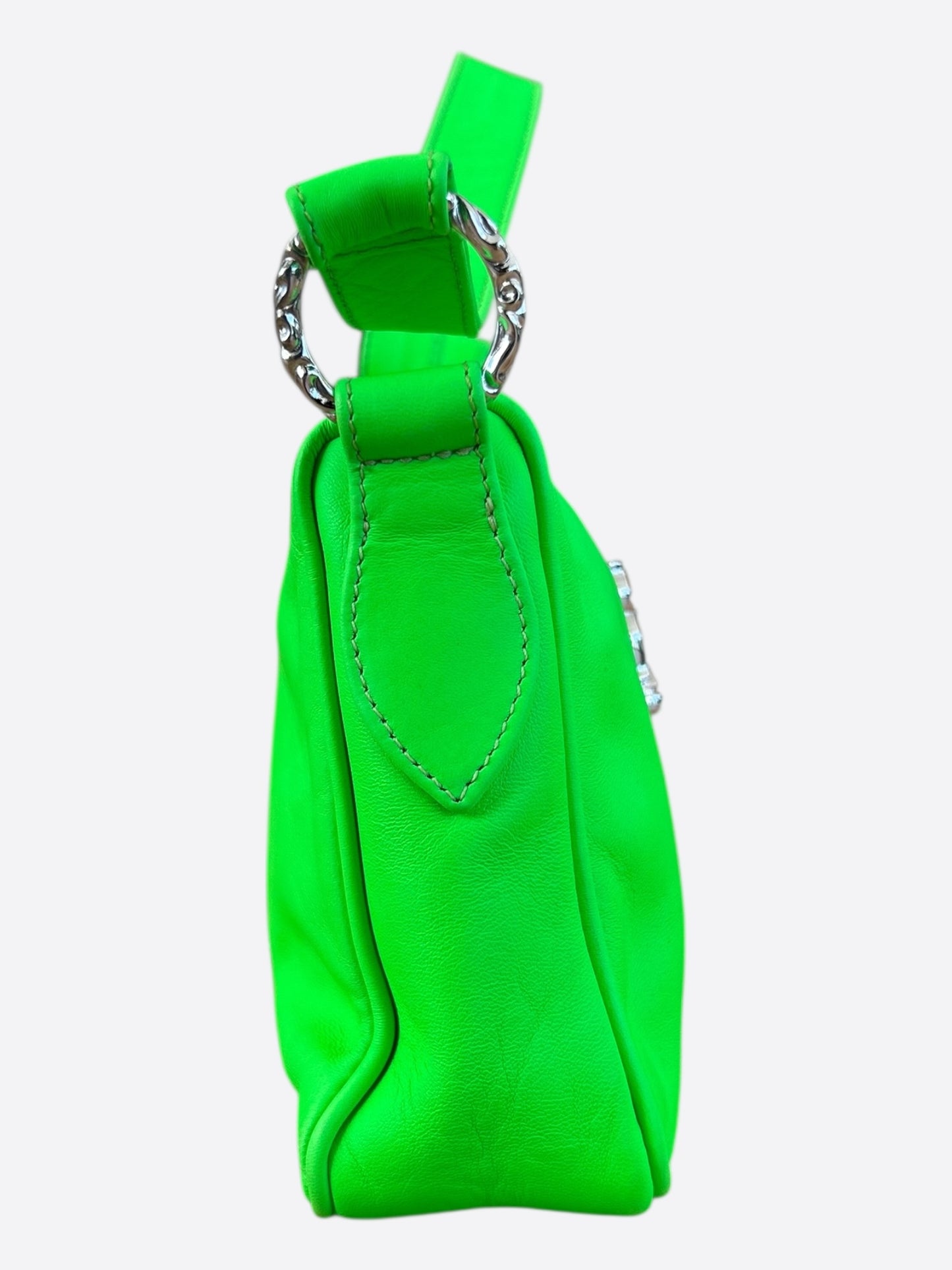 Chrome Hearts Green Leather Chicken Nugget Hand Bag