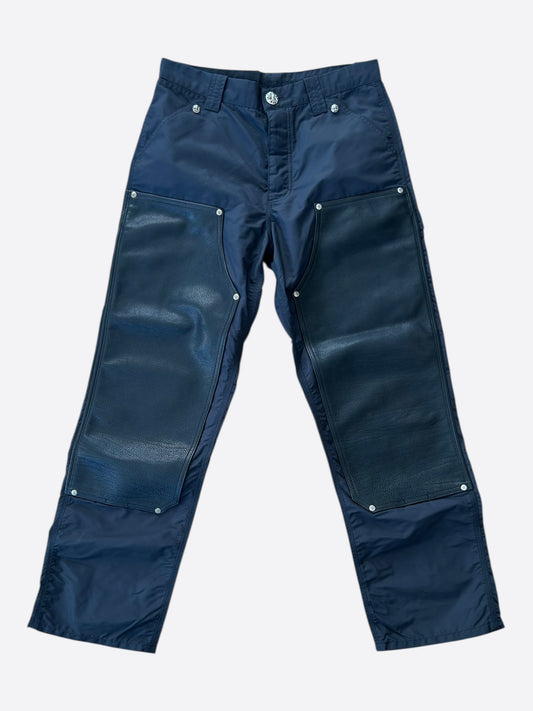 Chrome Hearts Navy & Black Nylon & Leather Carpenter Pants