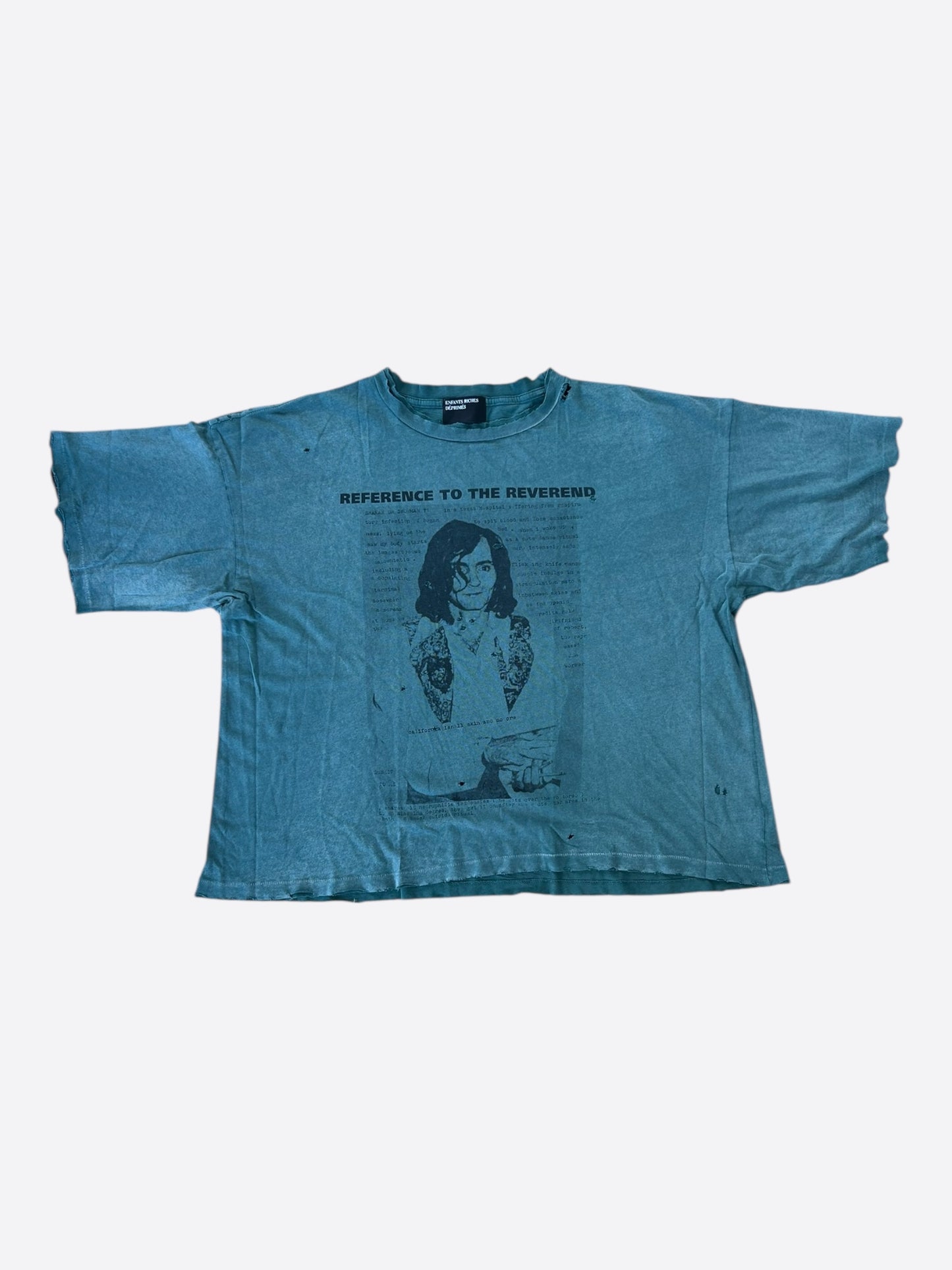 Enfants Riches Deprimes Teal & Black Reverend Graphic T-Shirt