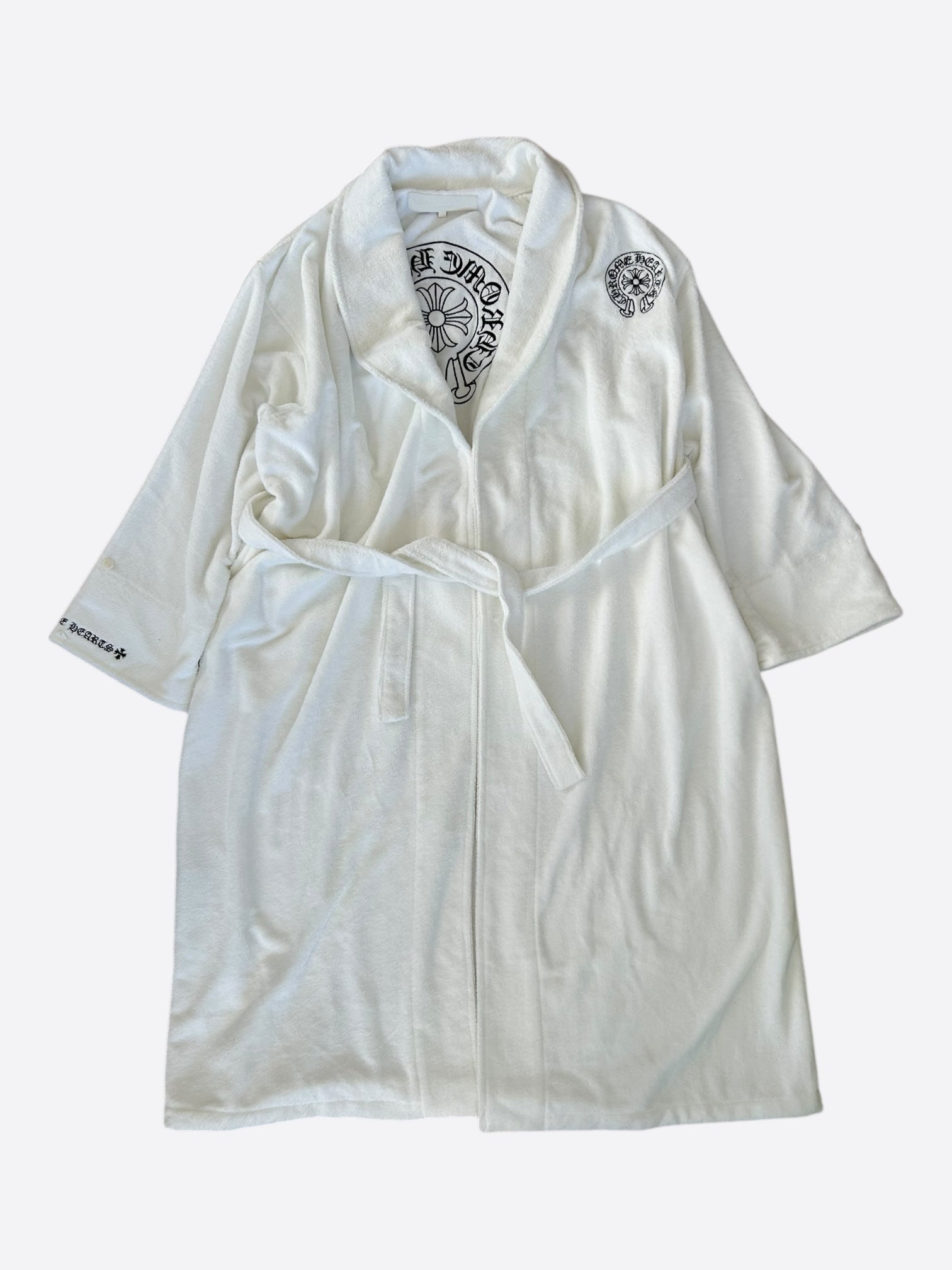 Chrome Hearts White & Black Horseshoe Logo Robe – Savonches