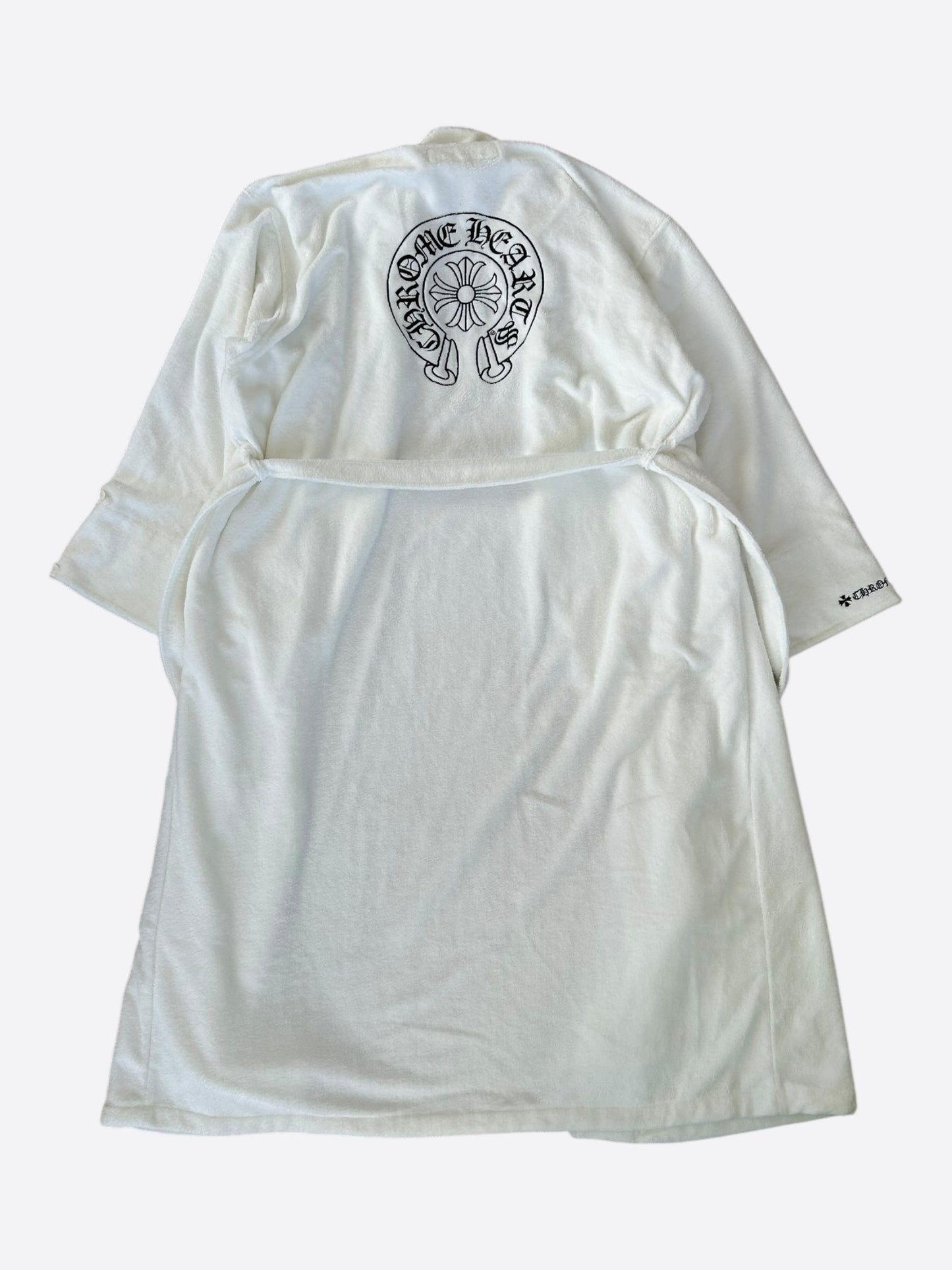 Chrome Hearts White & Black Horseshoe Logo Robe