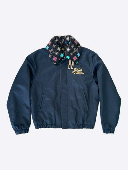 Louis Vuitton Tyler The Creator Navy & Multicolor Monogram Aviator Jacket