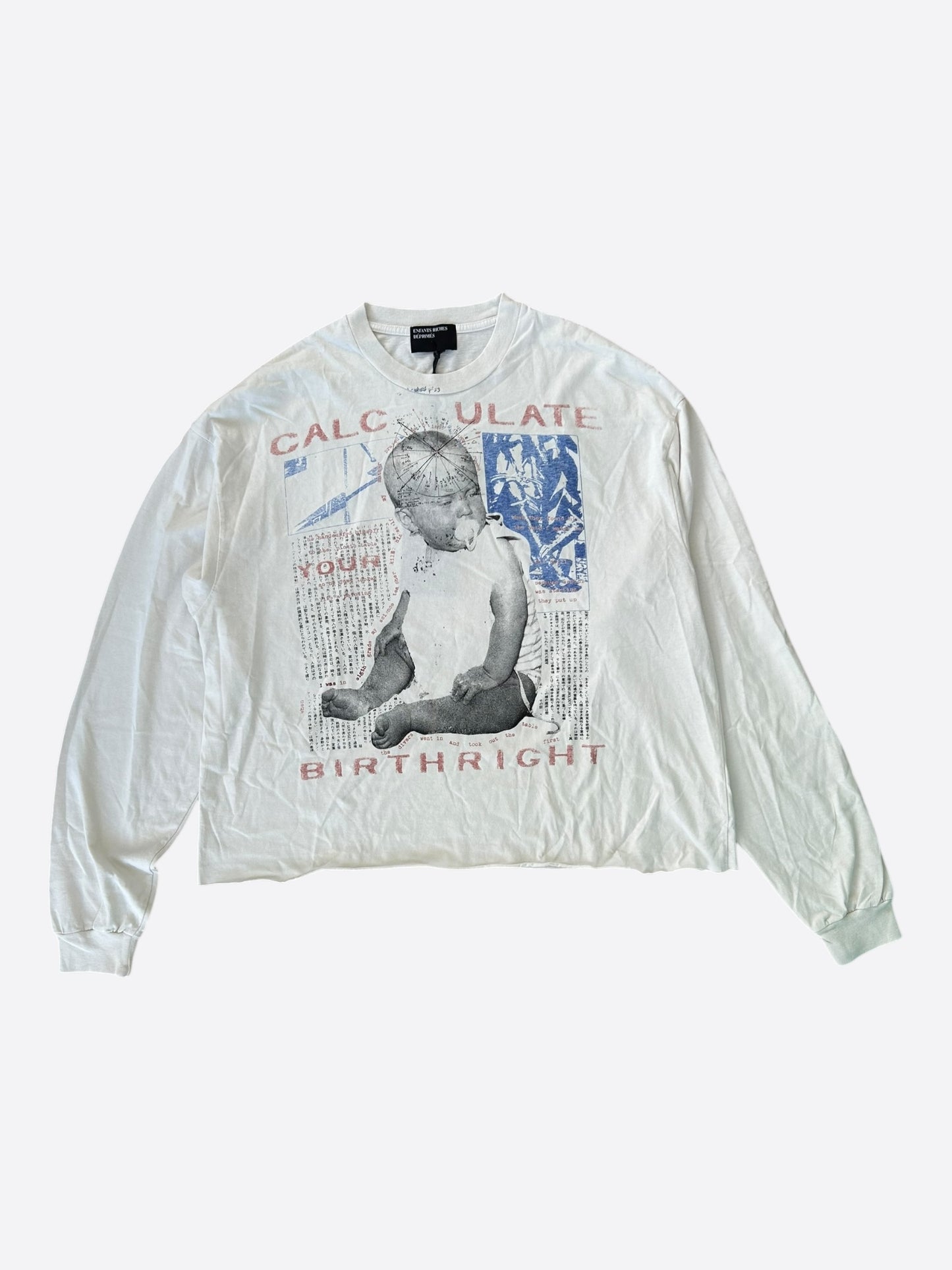 Enfants Riches Deprimes White & Black Calculate Your Birthright Graphic Longsleeve T-Shirt