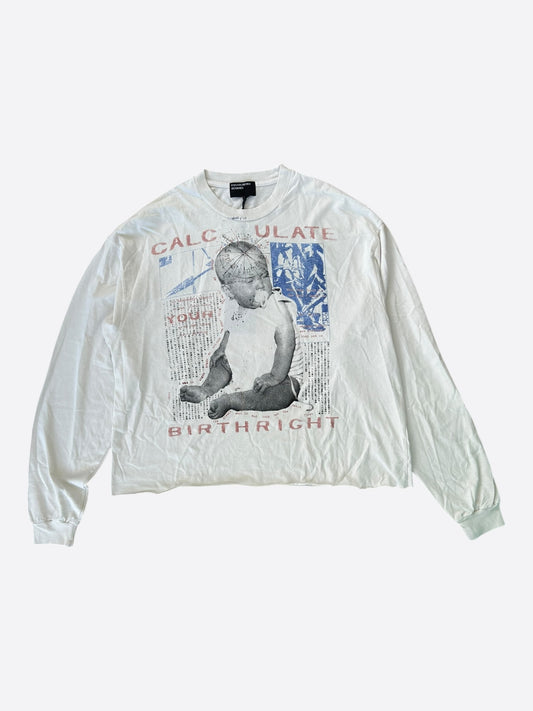 Enfants Riches Deprimes White & Black Calculate Your Birthright Graphic Longsleeve T-Shirt