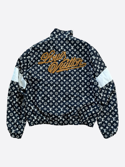 Louis Vuitton Black & White Embroidered Logo Track Jacket
