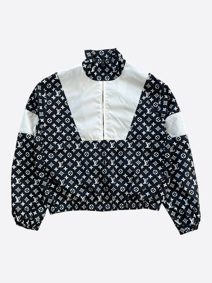 Louis Vuitton Black & White Embroidered Logo Track Jacket