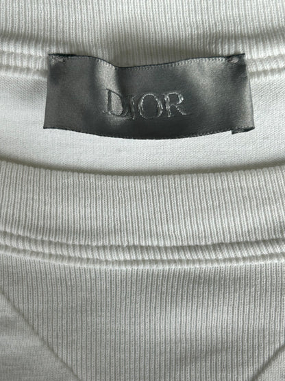 Dior White & Navy Embroidered Logo T-Shirt