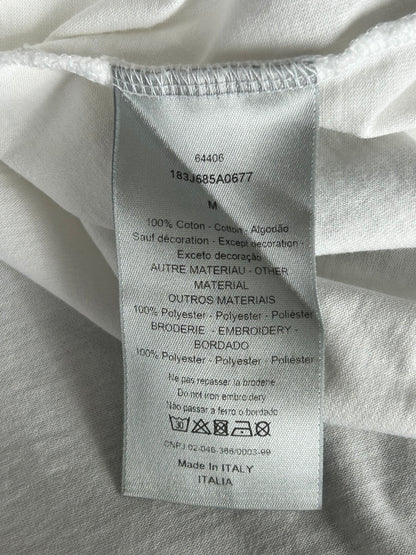 Dior White & Navy Embroidered Logo T-Shirt