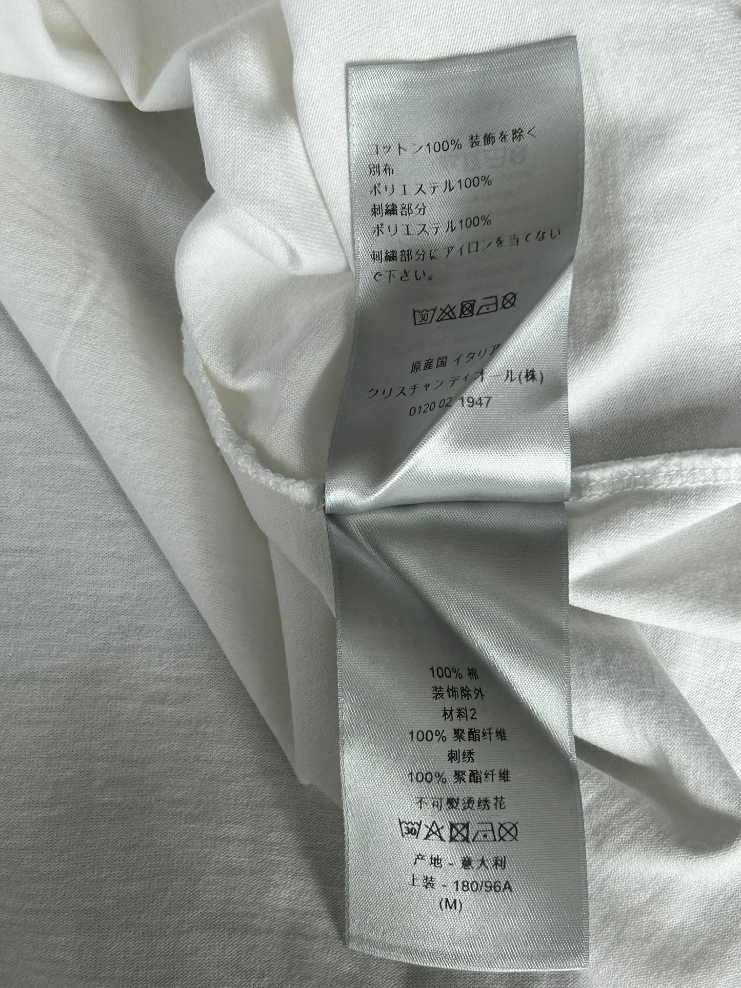 Dior White & Navy Embroidered Logo T-Shirt