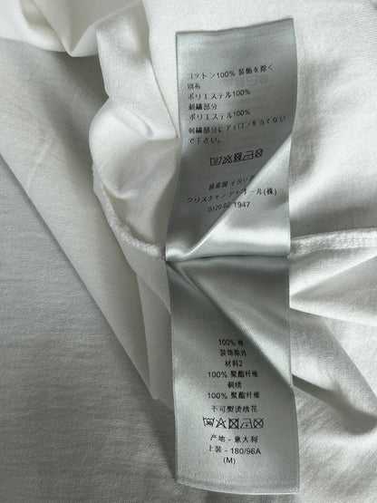 Dior White & Navy Embroidered Logo T-Shirt