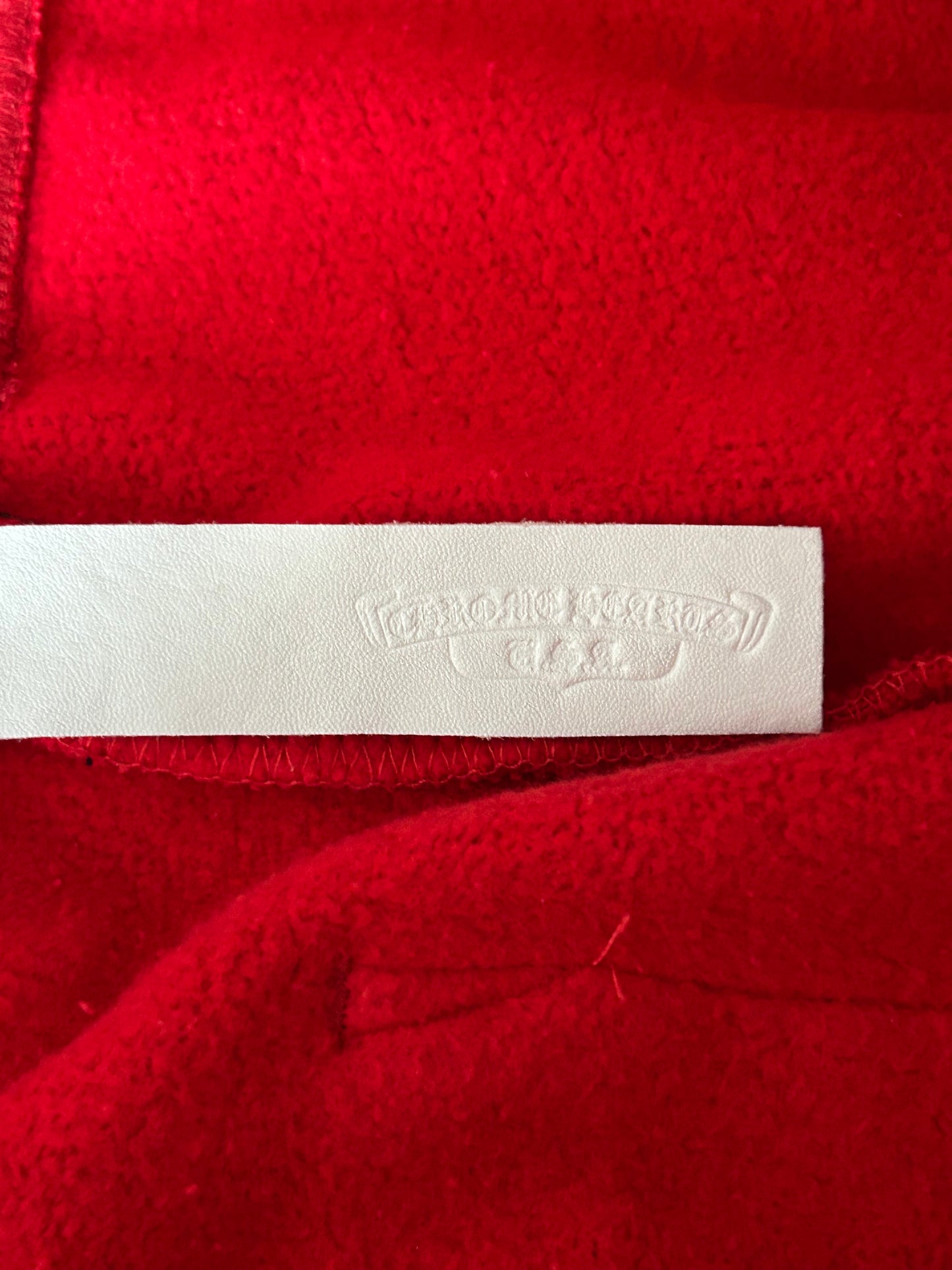 Chrome Hearts Red & White Triple Cross Embroidered Shorts