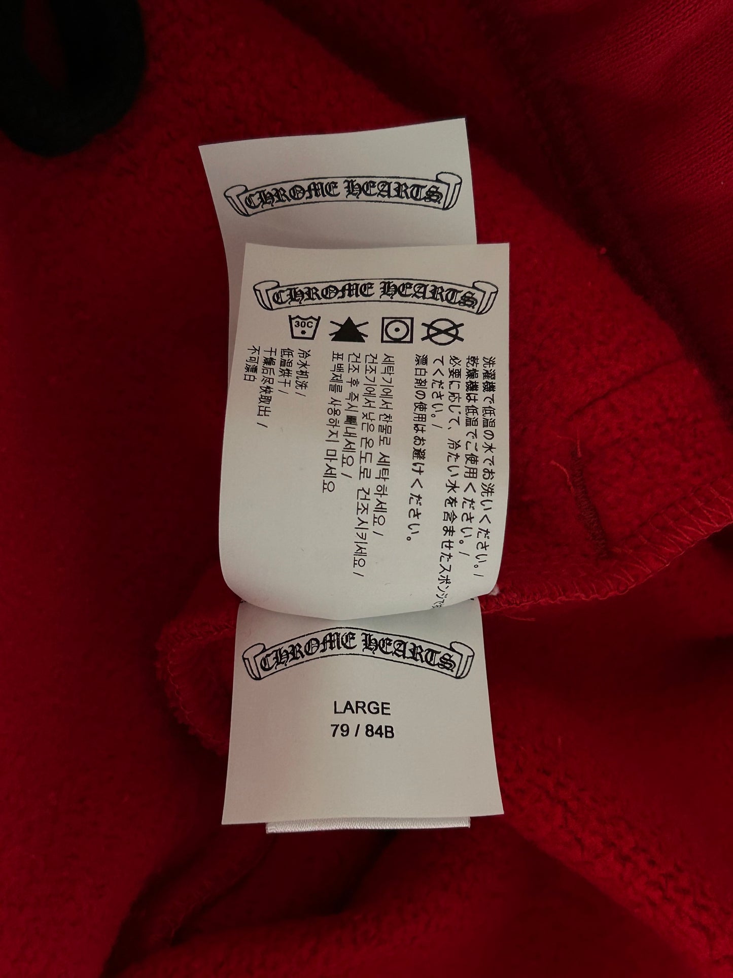 Chrome Hearts Red & White Triple Cross Embroidered Shorts