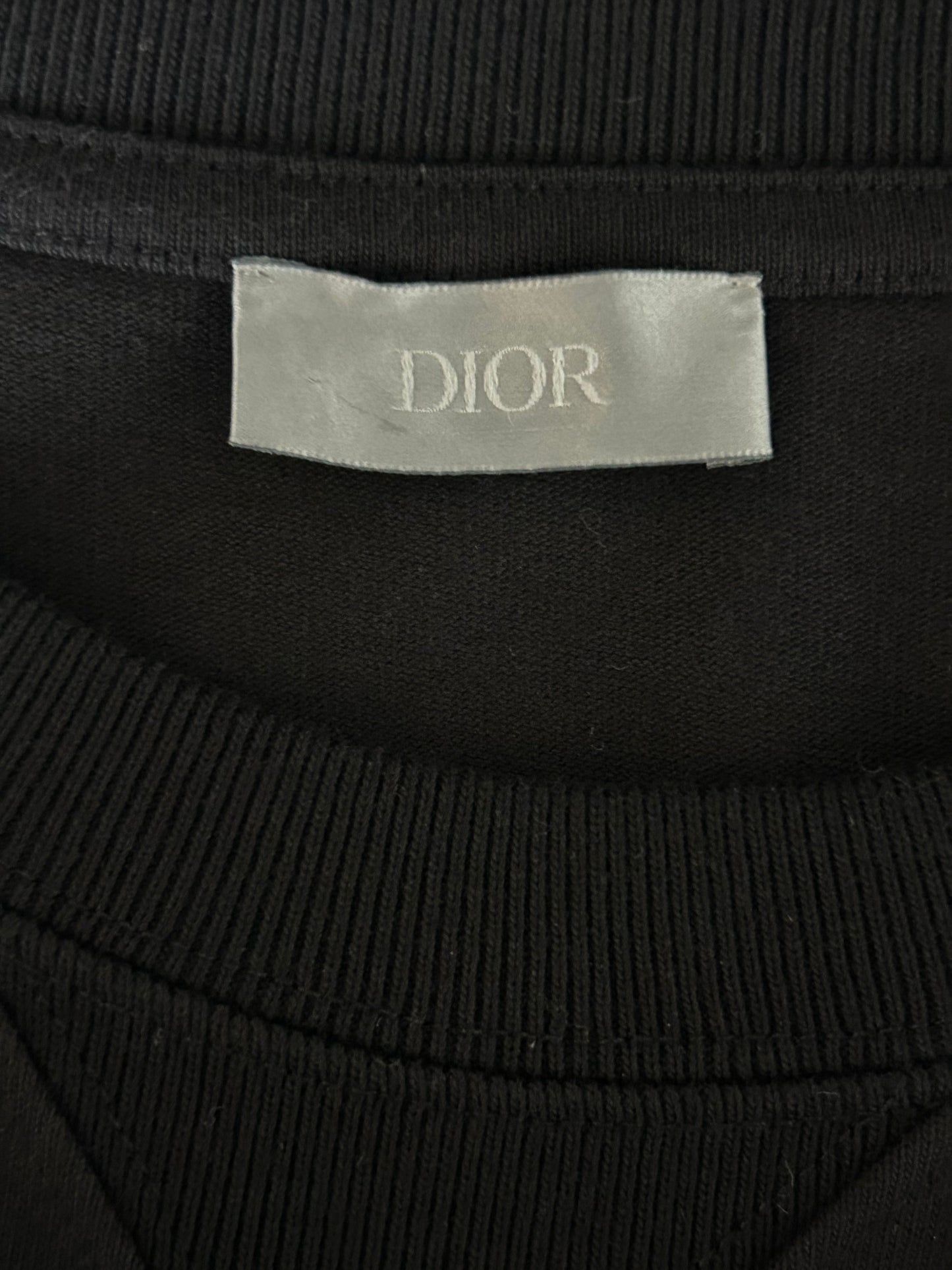 Dior Black & Grey Embroidered Logo T-Shirt