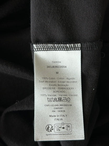 Dior Black & Grey Embroidered Logo T-Shirt