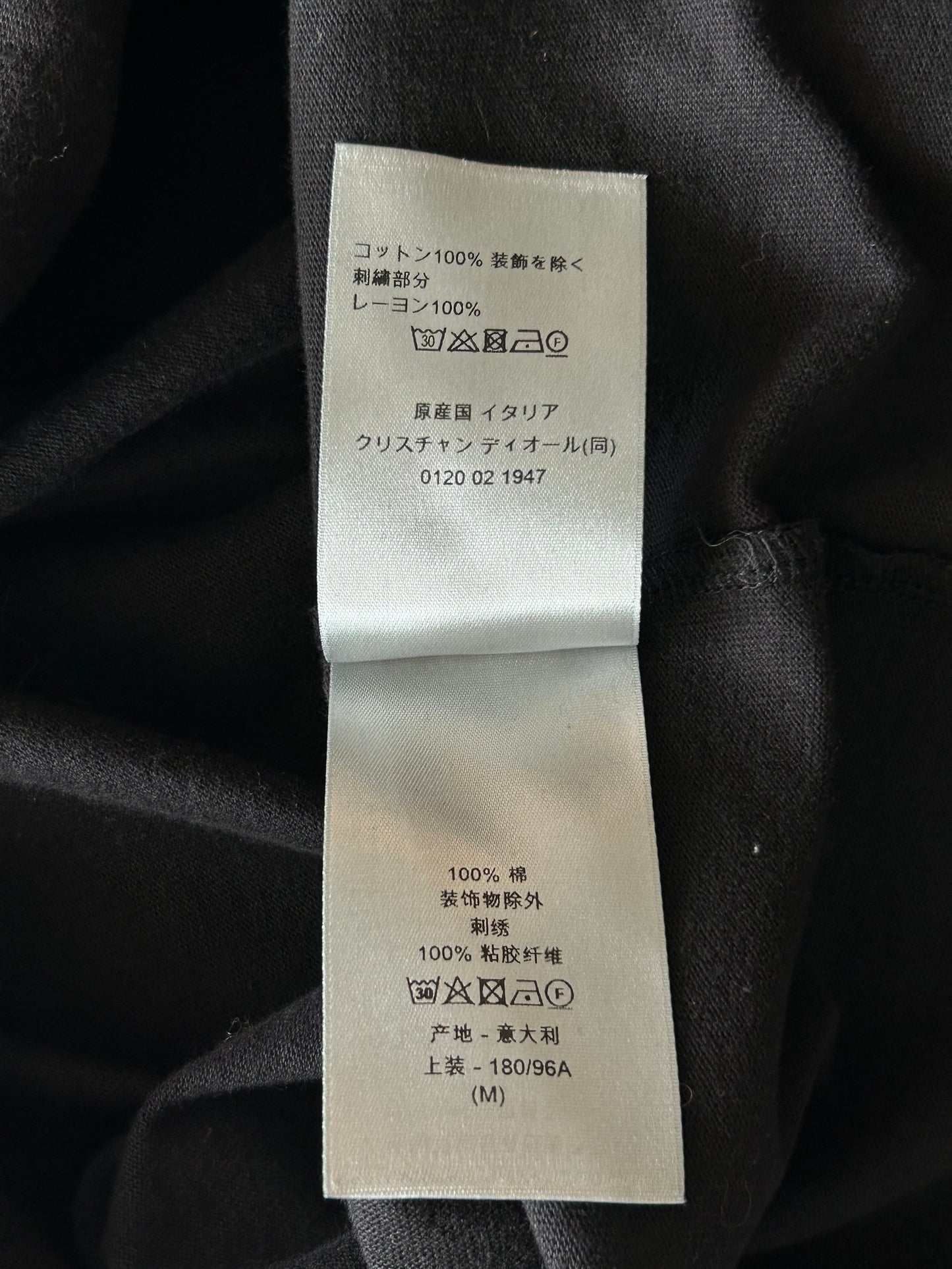 Dior Black & Grey Embroidered Logo T-Shirt