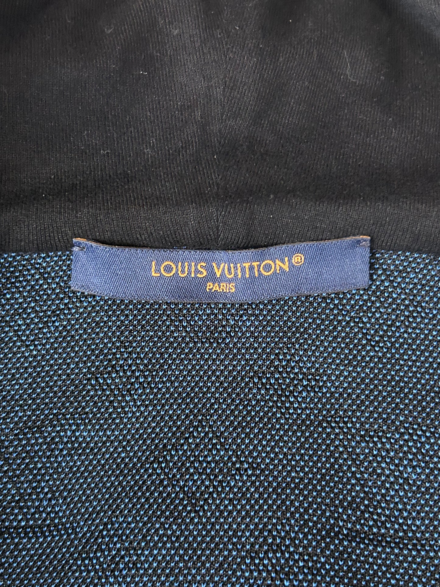 Louis Vuitton Black & Blue Monogram Zip Up Hoodie