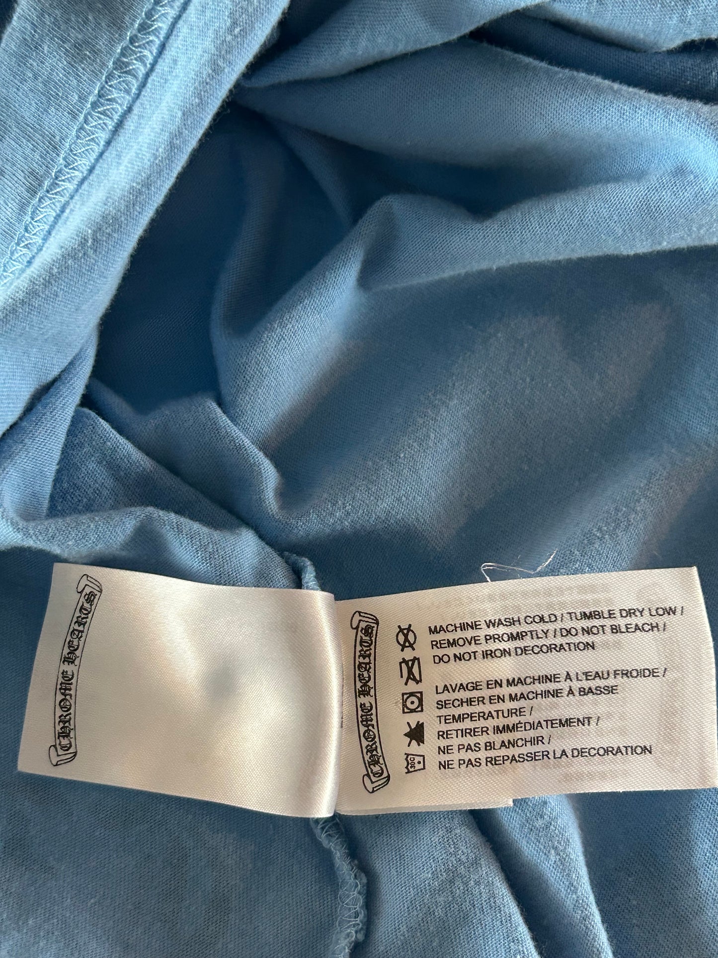 Chrome Hearts Blue Miami Art Basel Horseshoe Logo T-Shirt