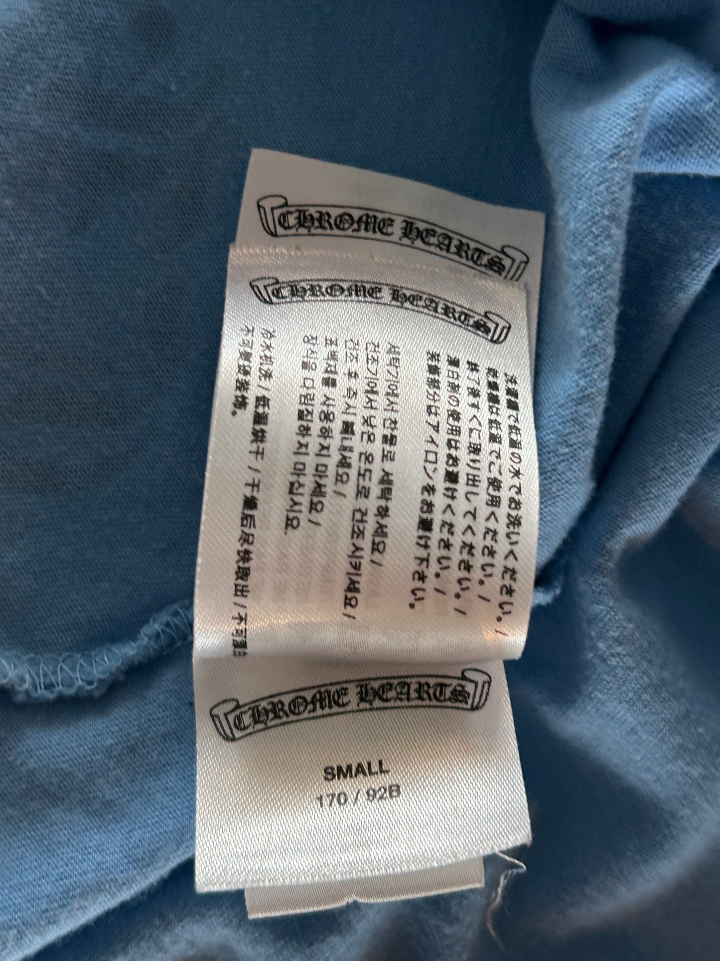 Chrome Hearts Blue Miami Art Basel Horseshoe Logo T-Shirt