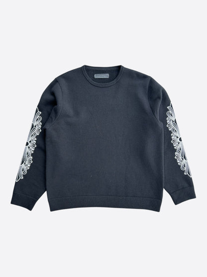 Chrome Hearts Black & White Floral Cashmere Sweater