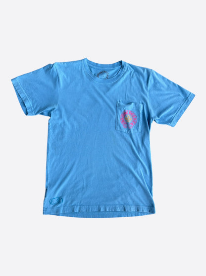 Chrome Hearts Blue Miami Art Basel Horseshoe Logo T-Shirt