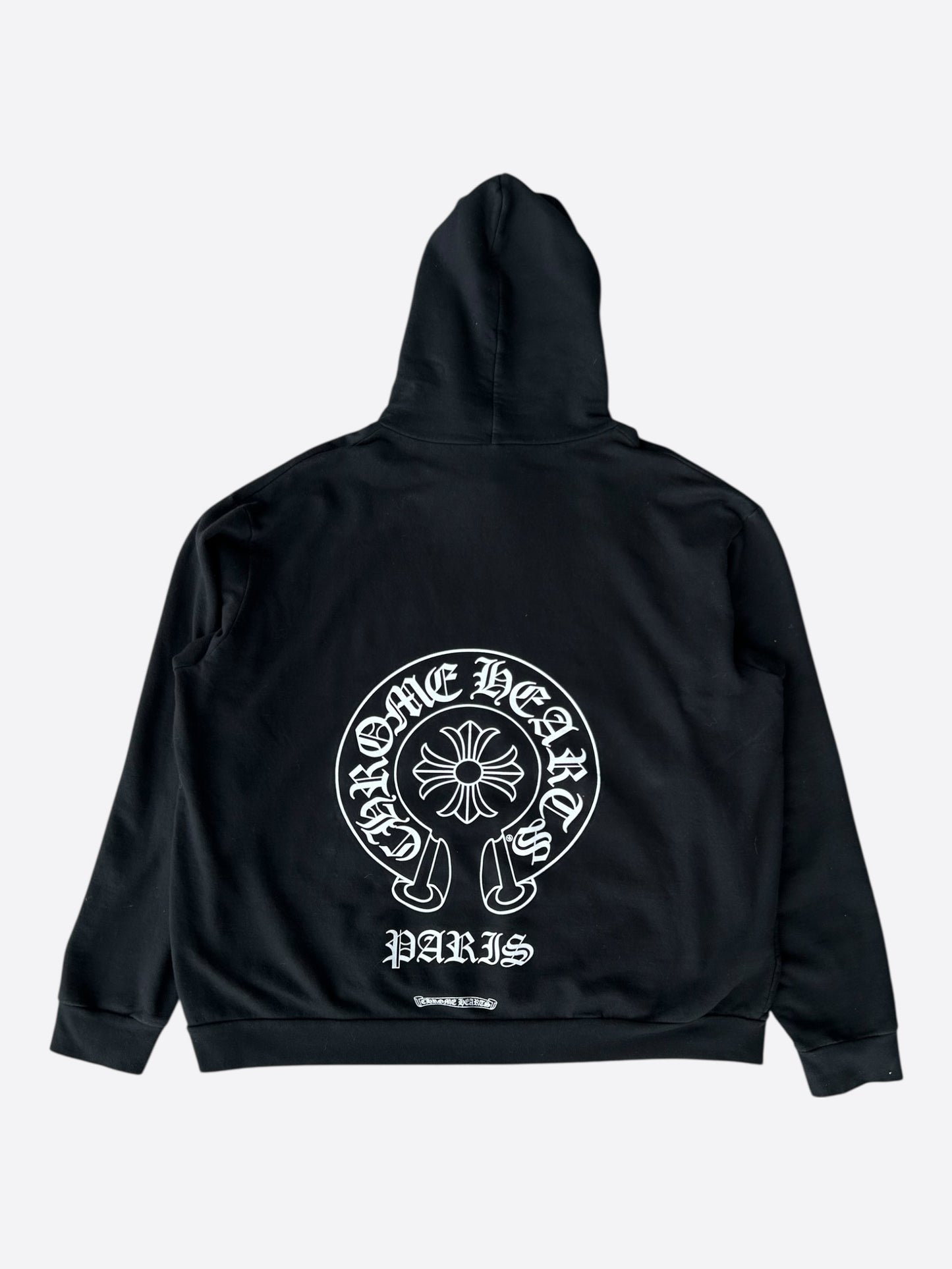Chrome Hearts Black & White Paris Horseshoe Logo Hoodie