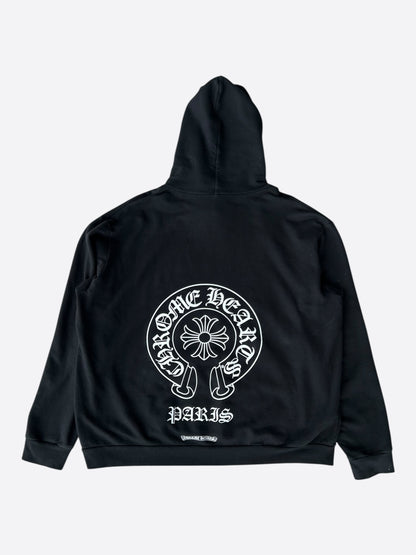 Chrome Hearts Black & White Paris Horseshoe Logo Hoodie