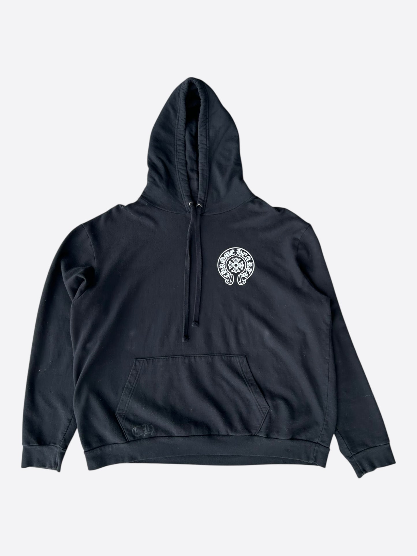 Chrome Hearts Black & White Paris Horseshoe Logo Hoodie