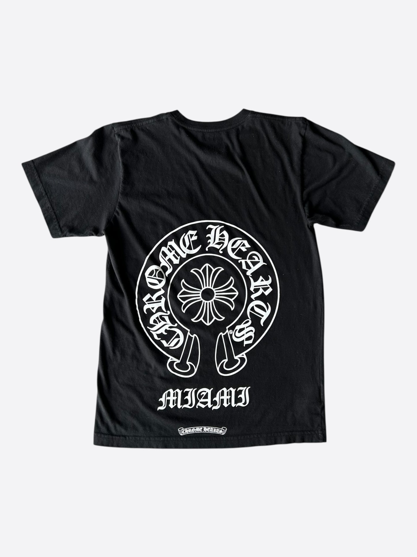 Chrome Hearts Miami Exclusive Black & White Horseshoe Logo T-Shirt