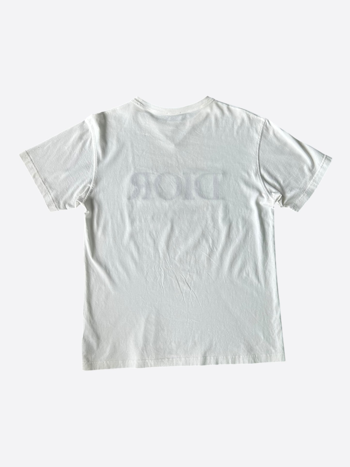 Dior White & Navy Embroidered Logo T-Shirt