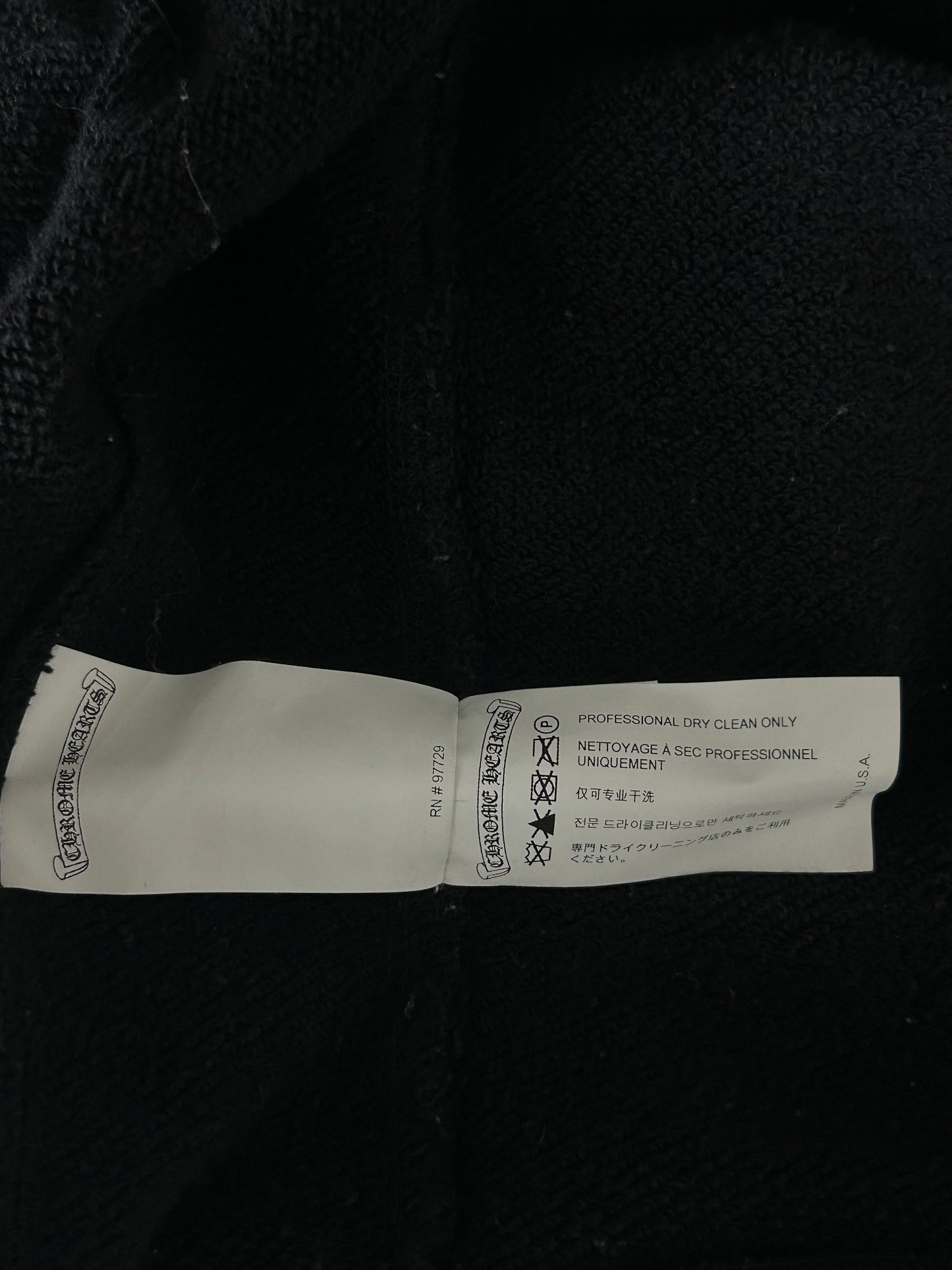 Chrome Hearts Black Leather Cross Patch Zip Up Hoodie