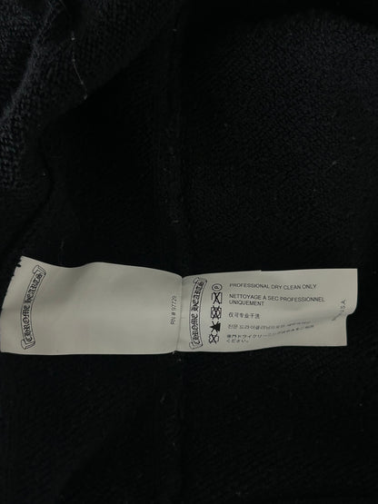 Chrome Hearts Black Leather Cross Patch Zip Up Hoodie