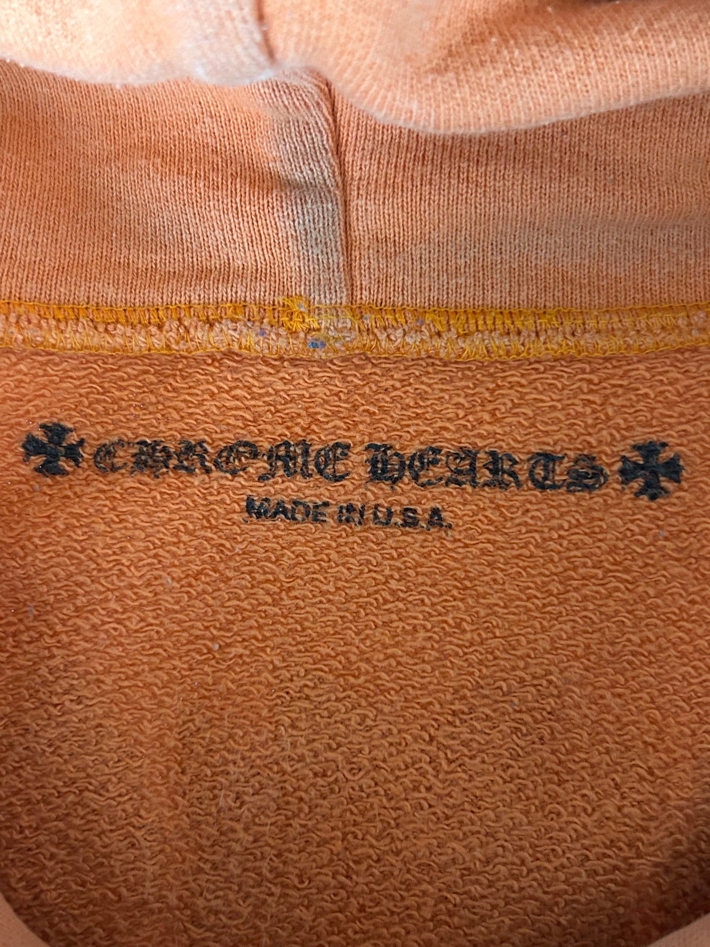 Chrome Hearts Orange & Black Dagger Logo Hoodie