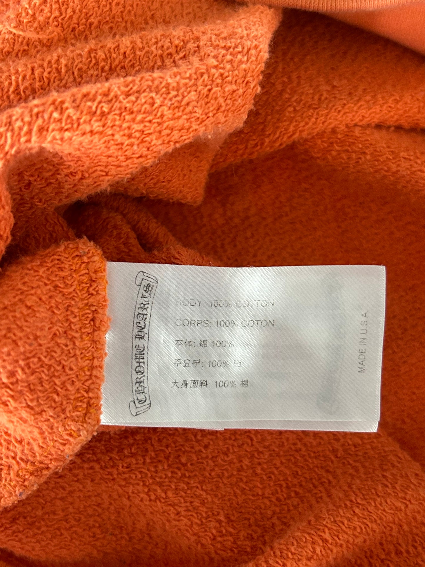 Chrome Hearts Orange & Black Dagger Logo Hoodie