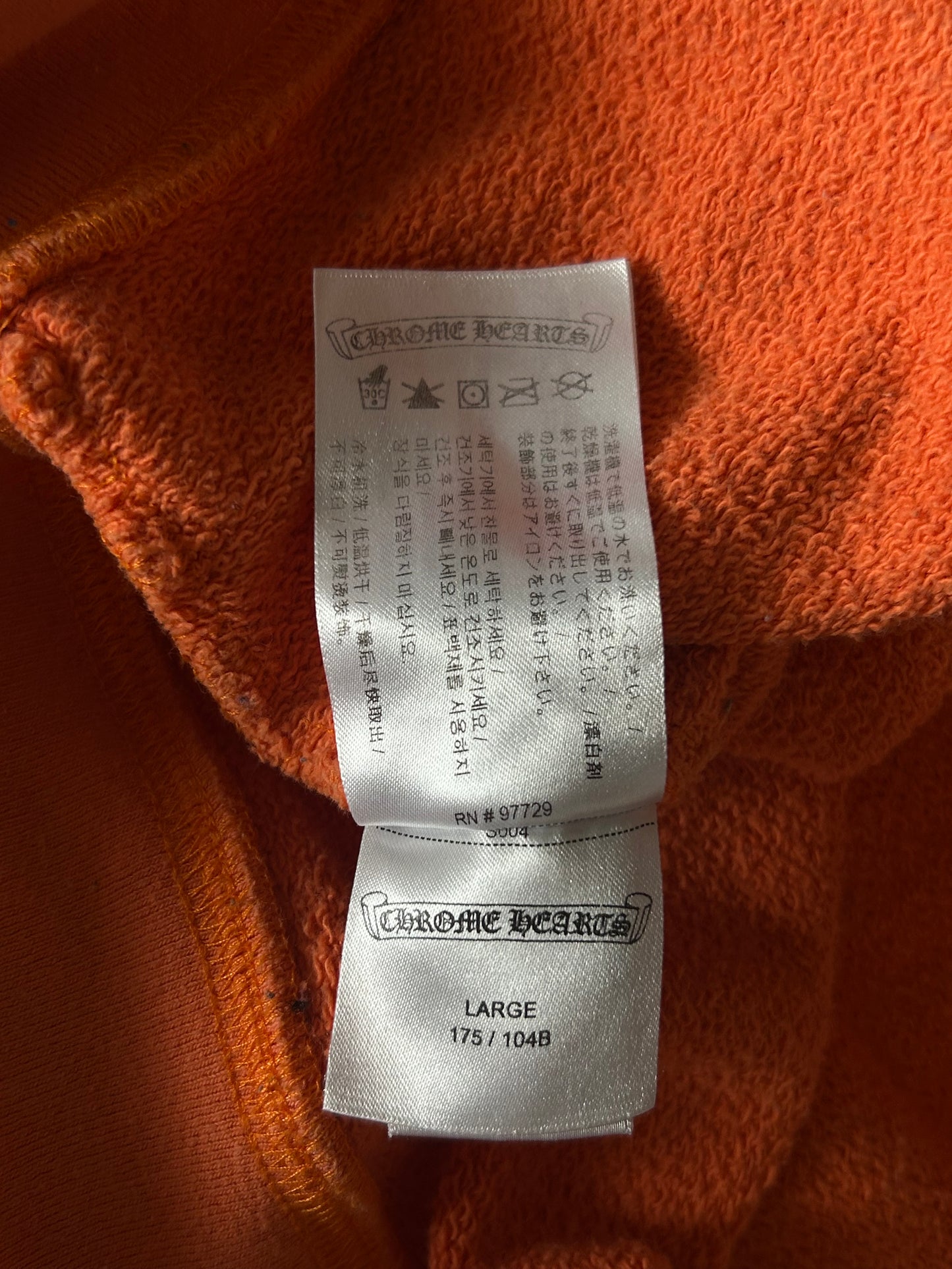 Chrome Hearts Orange & Black Dagger Logo Hoodie