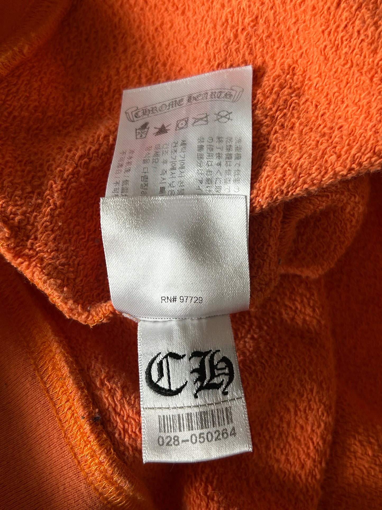 Chrome Hearts Orange & Black Dagger Logo Hoodie