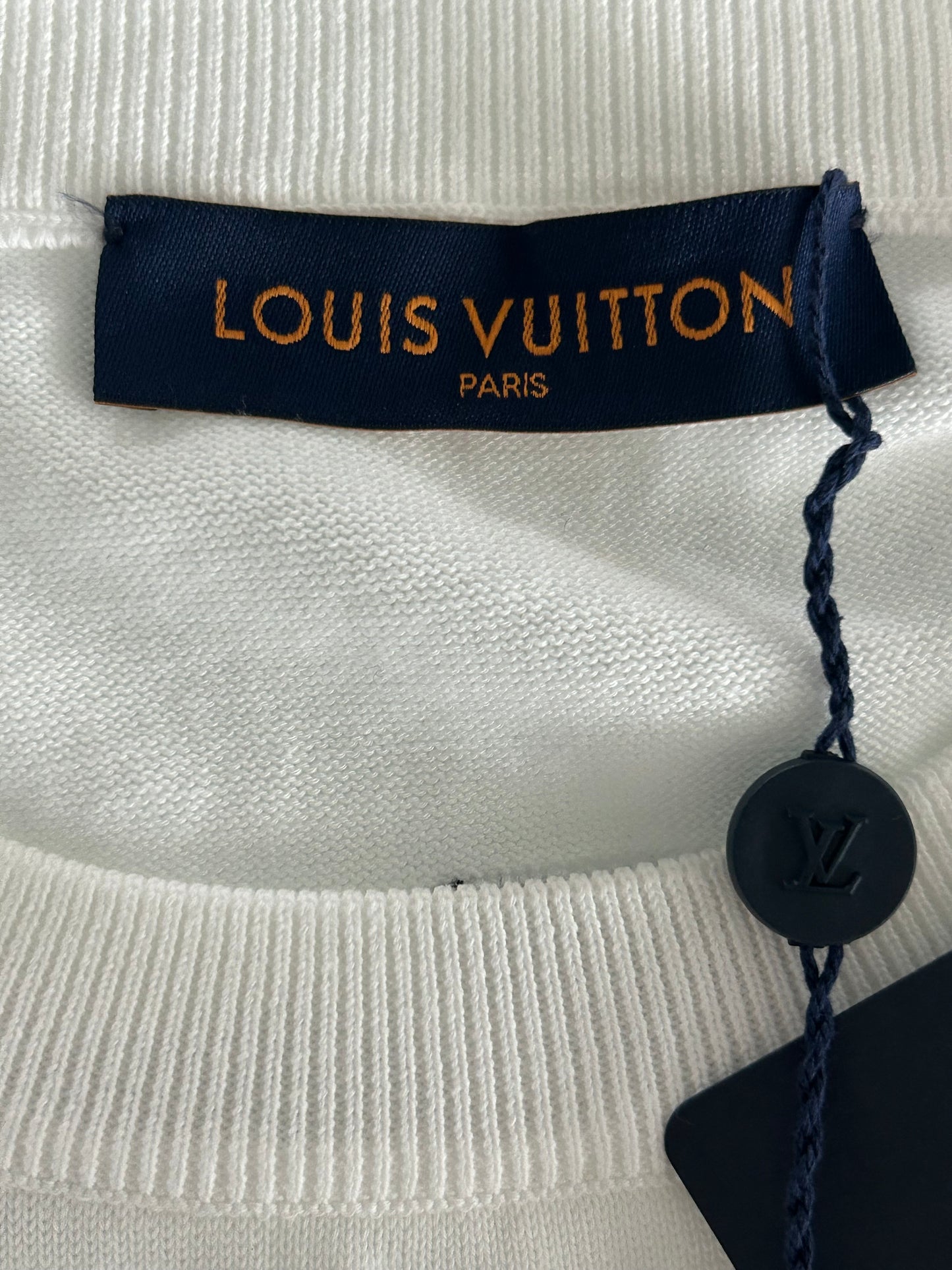 Louis Vuitton White Intarsia Graphic T-Shirt