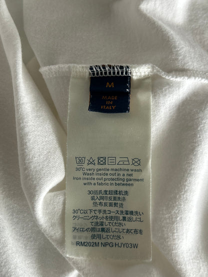 Louis Vuitton White & Blue LV Stitch Logo T-Shirt