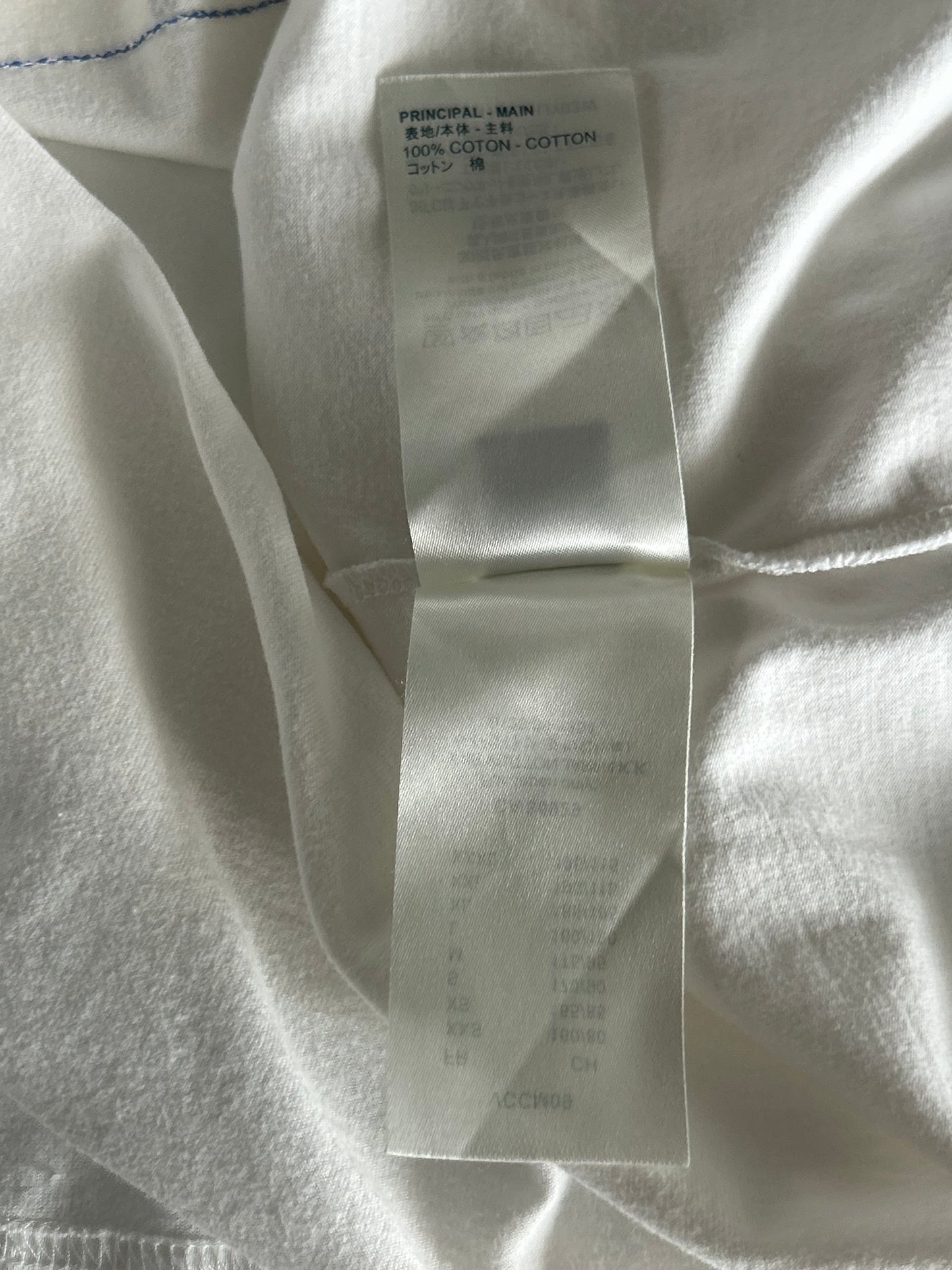 Louis Vuitton White & Blue LV Stitch Logo T-Shirt