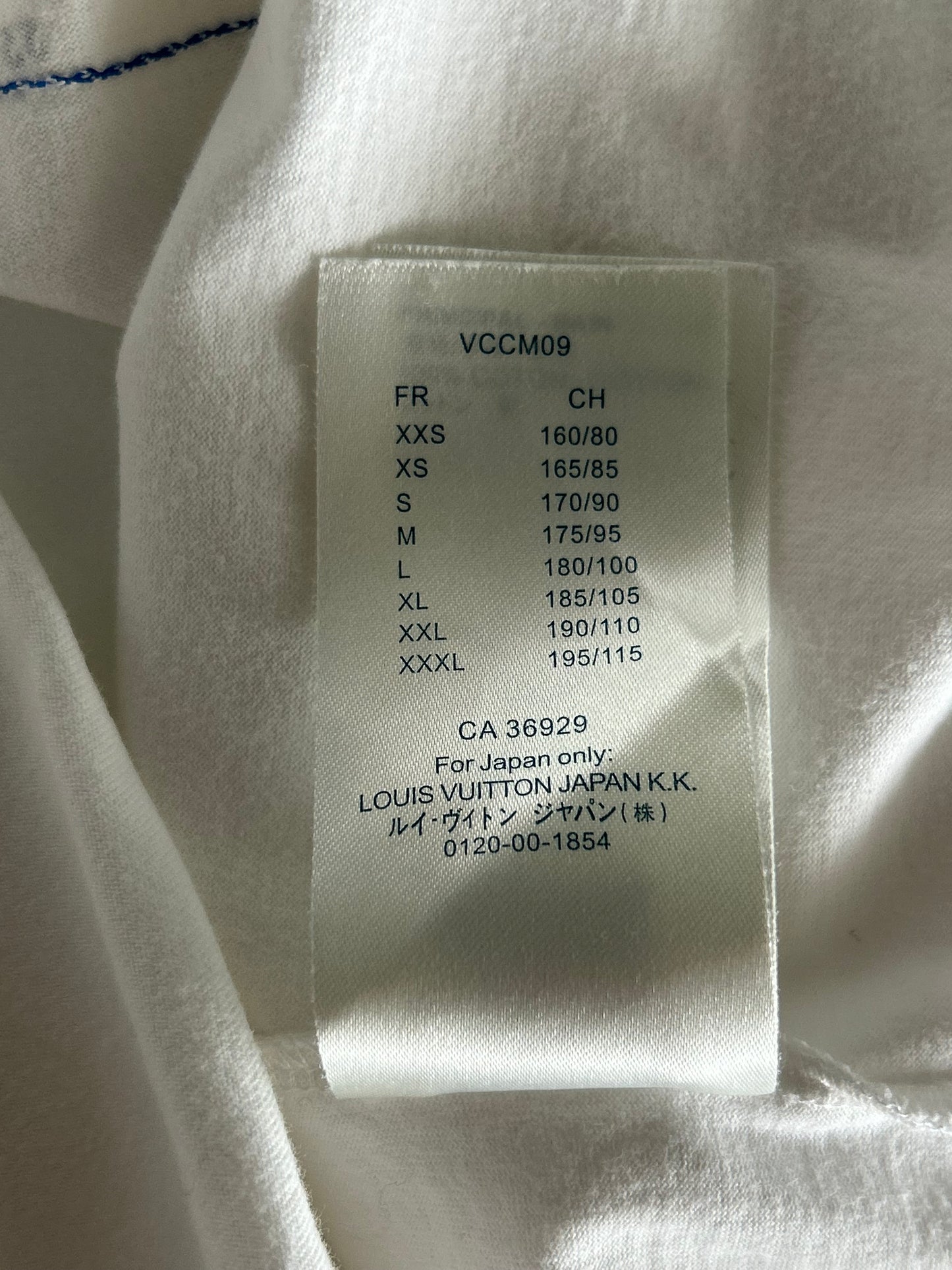 Louis Vuitton White & Blue LV Stitch Logo T-Shirt