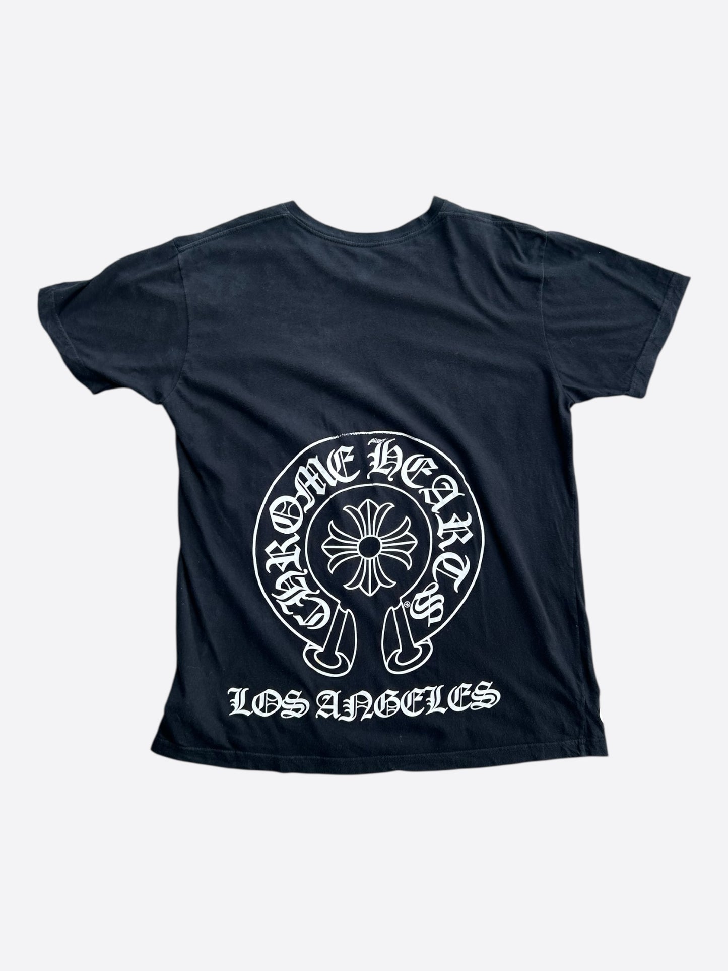 Chrome Hearts Black & White Los Angeles Horseshoe Logo T-Shirt