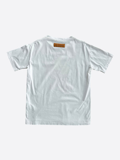 Louis Vuitton White & Blue LV Stitch Logo T-Shirt
