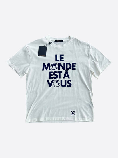 Louis Vuitton White & Blue Le Monde Est A Vous T-Shirt