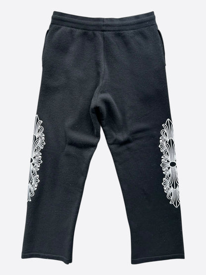 Chrome Hearts Black & White Floral Embroidered Cashmere Sweatpants
