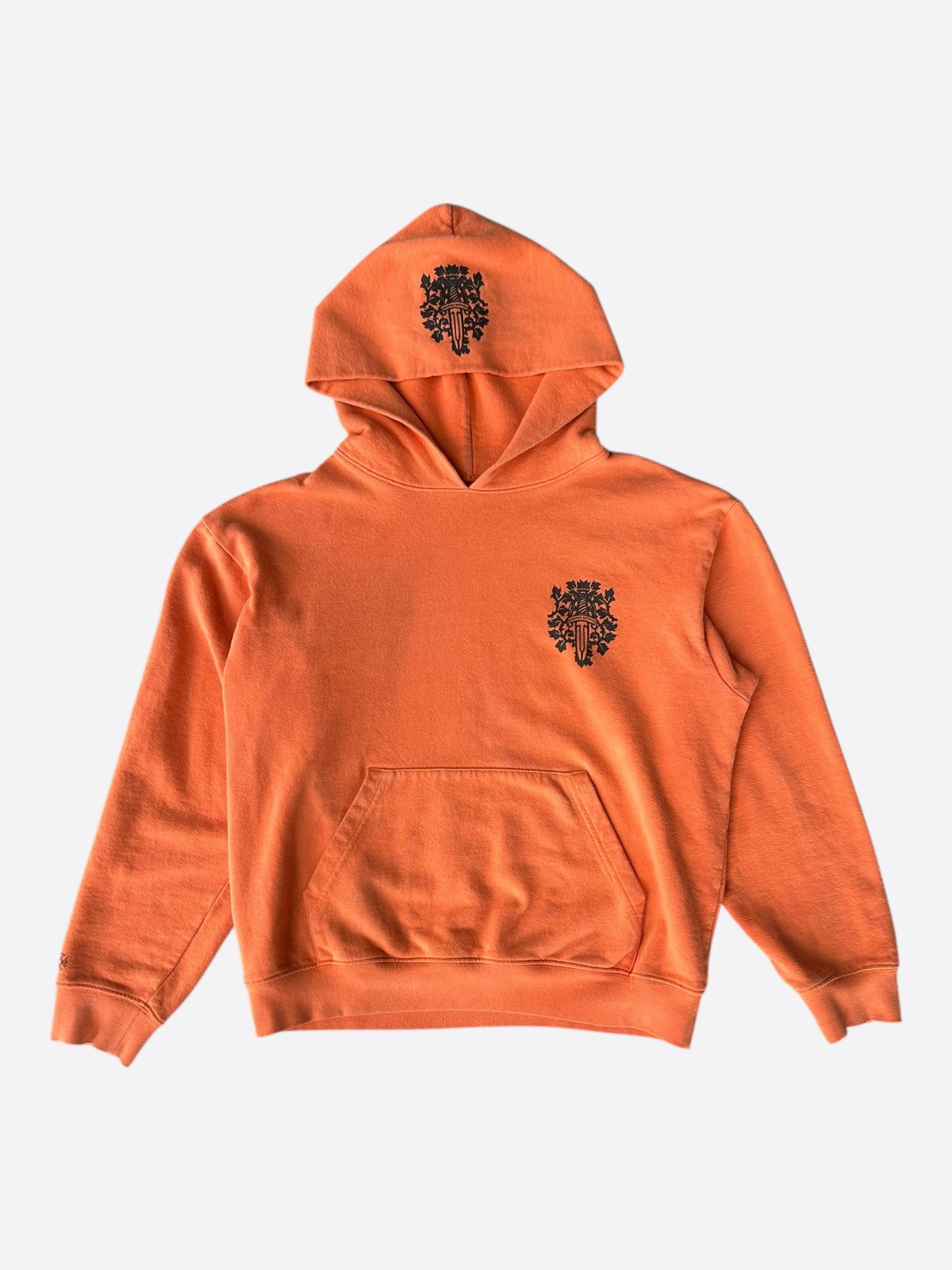 Chrome Hearts Orange & Black Dagger Logo Hoodie