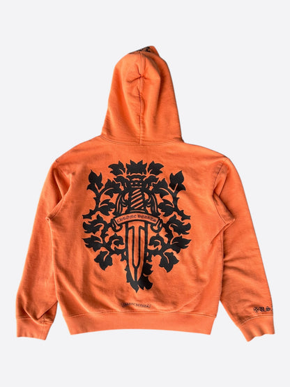 Chrome Hearts Orange & Black Dagger Logo Hoodie