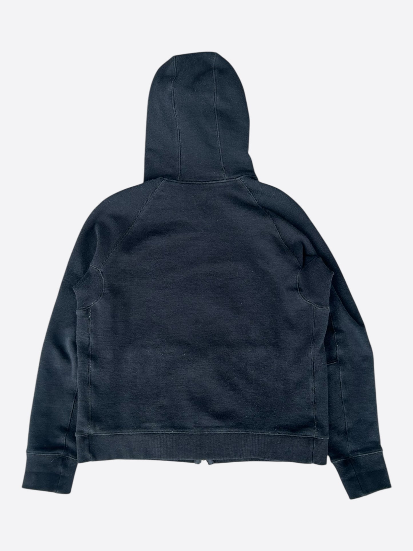 Chrome Hearts Black Leather Cross Patch Zip Up Hoodie